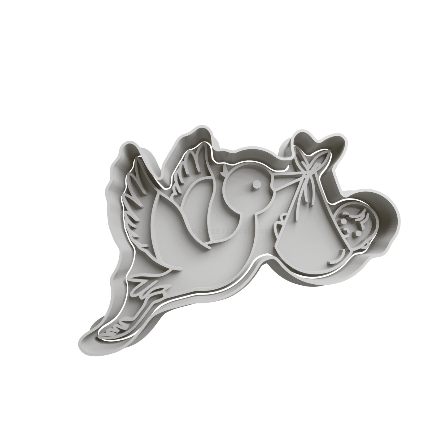 Stork with Baby Cookie Cutter