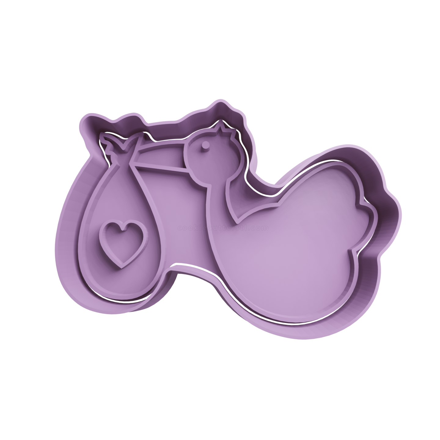 Stork with Baby Cookie Cutter 2